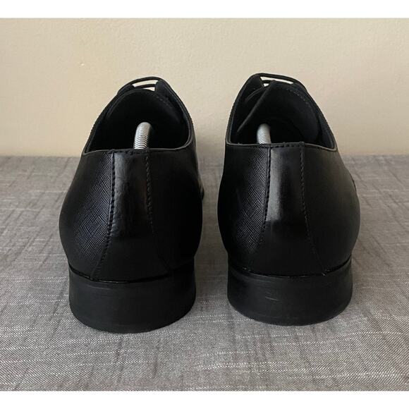 New Nordstrom Comfort Mens Size 12 Plain Toe Black Leather Derby Dress Shoes main image 7